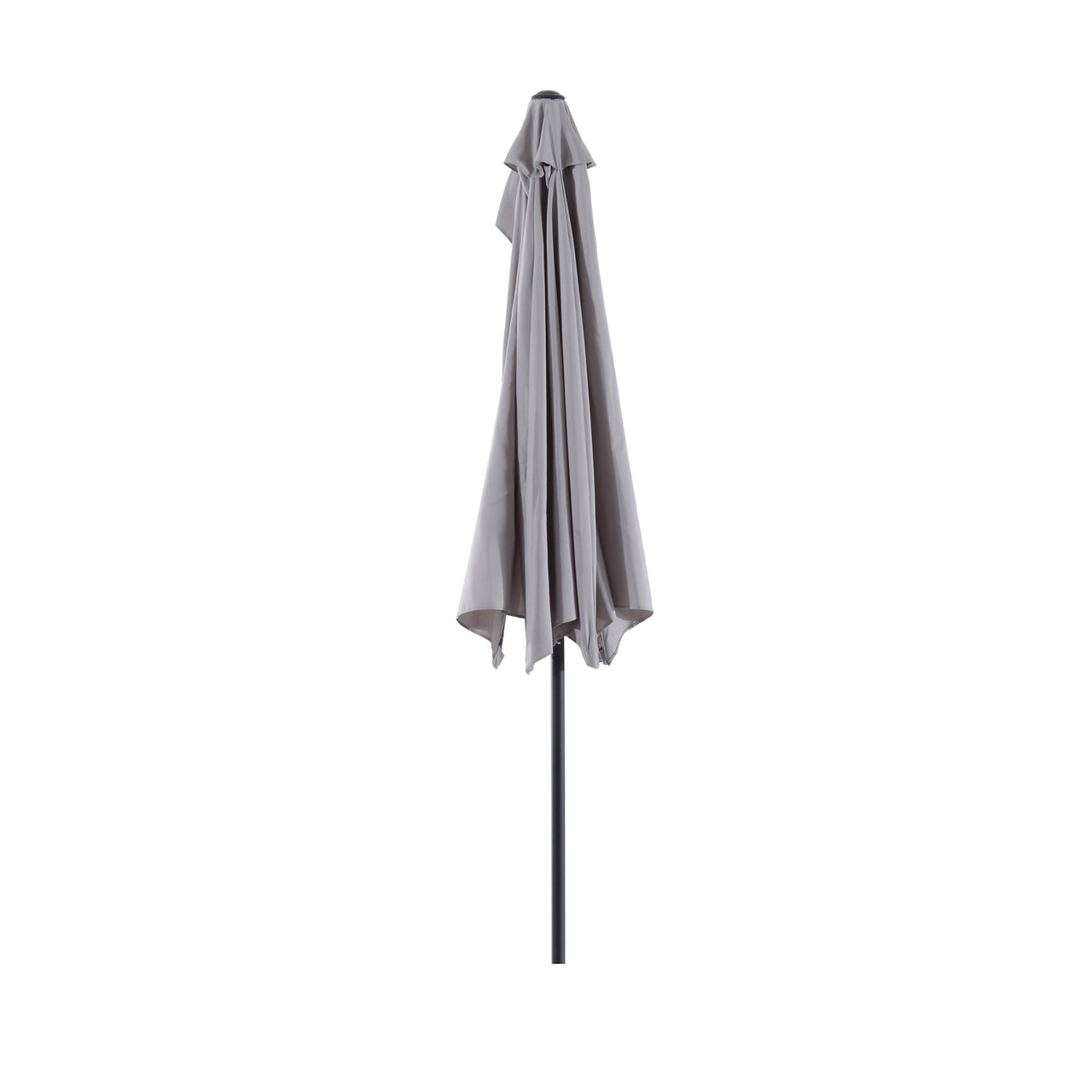 Halfronde balkonparasol met handslinger grijs 150 cm