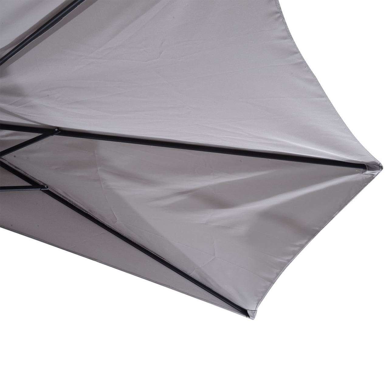 Halfronde balkonparasol met handslinger grijs 150 cm