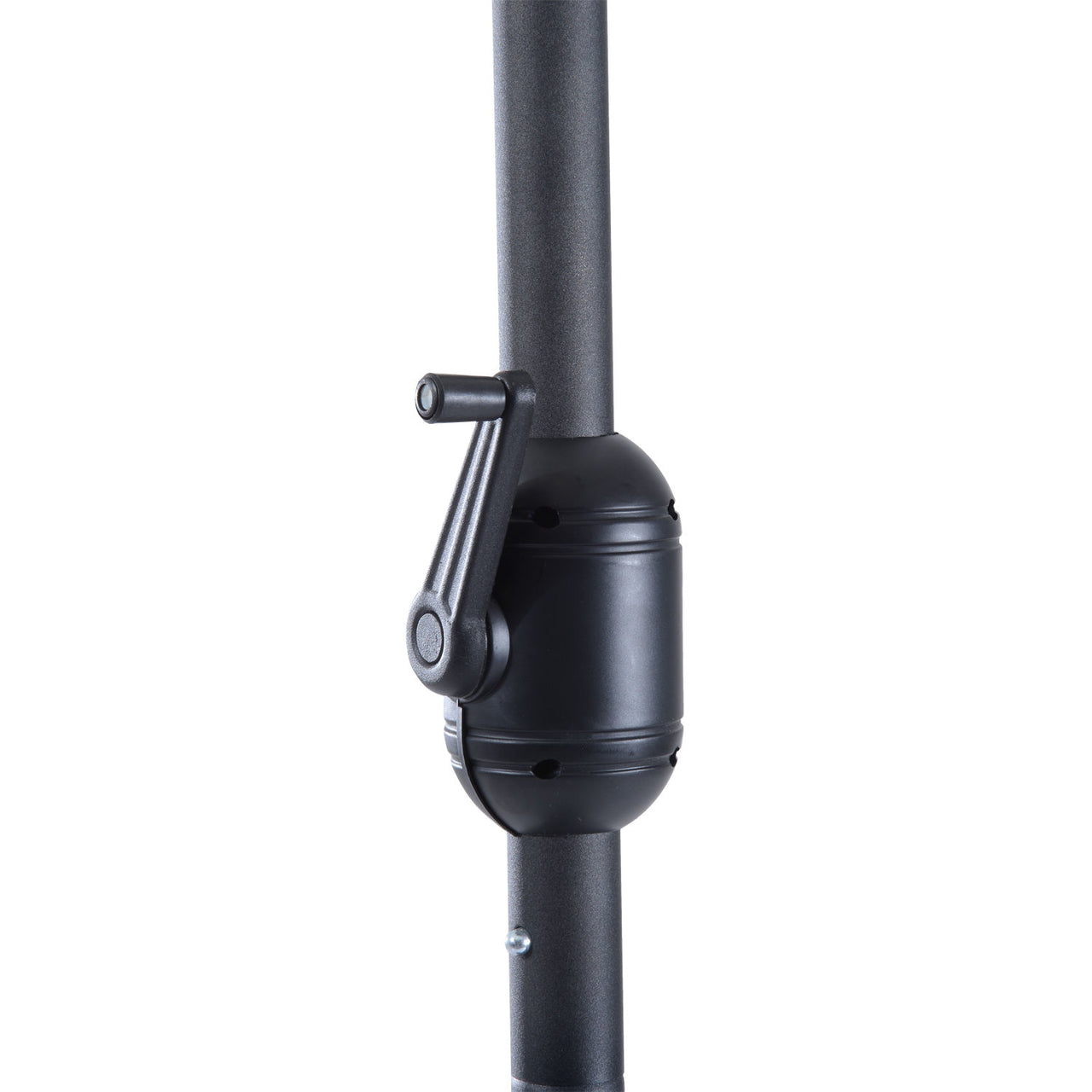 Halfronde balkonparasol met handslinger grijs 150 cm