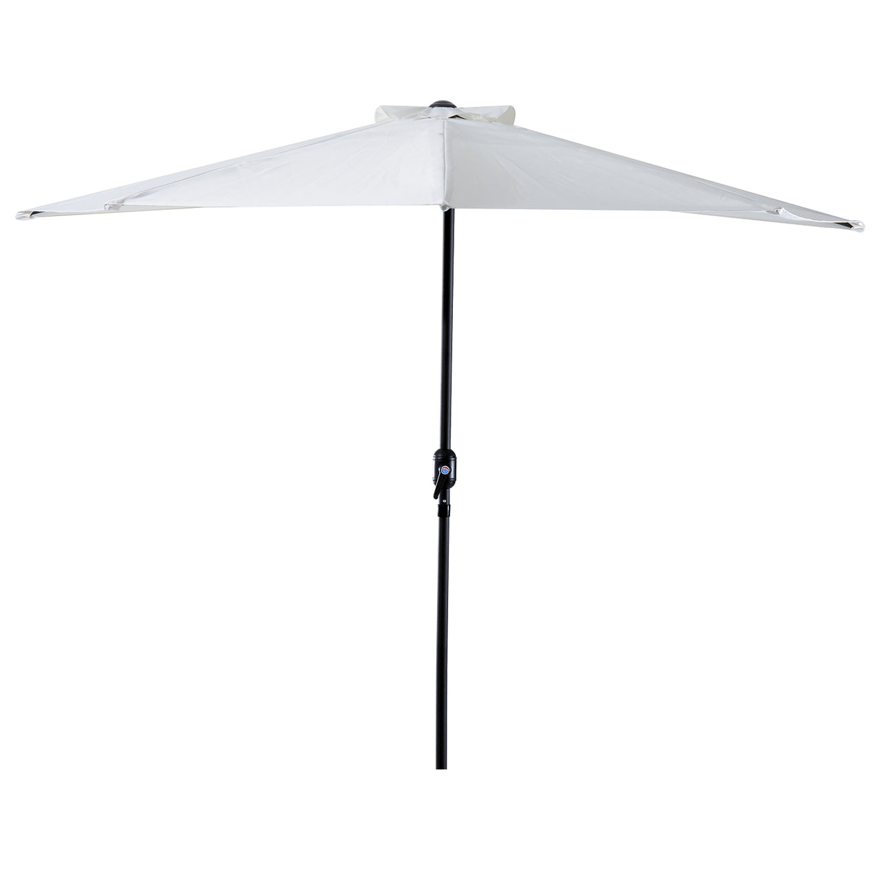 Halfronde balkonparasol met handslinger crèmewit 150 cm