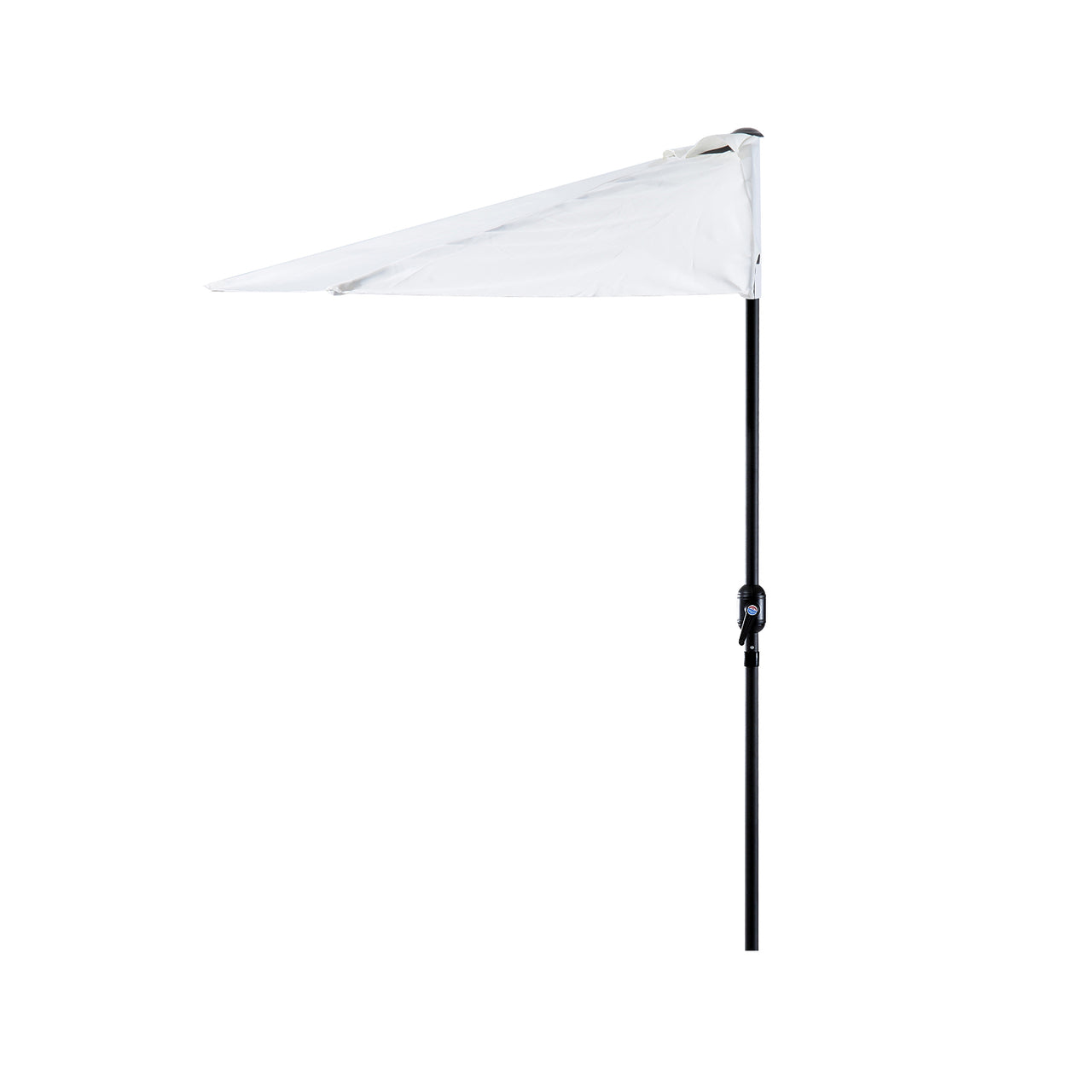 Halfronde balkonparasol met handslinger crèmewit 150 cm