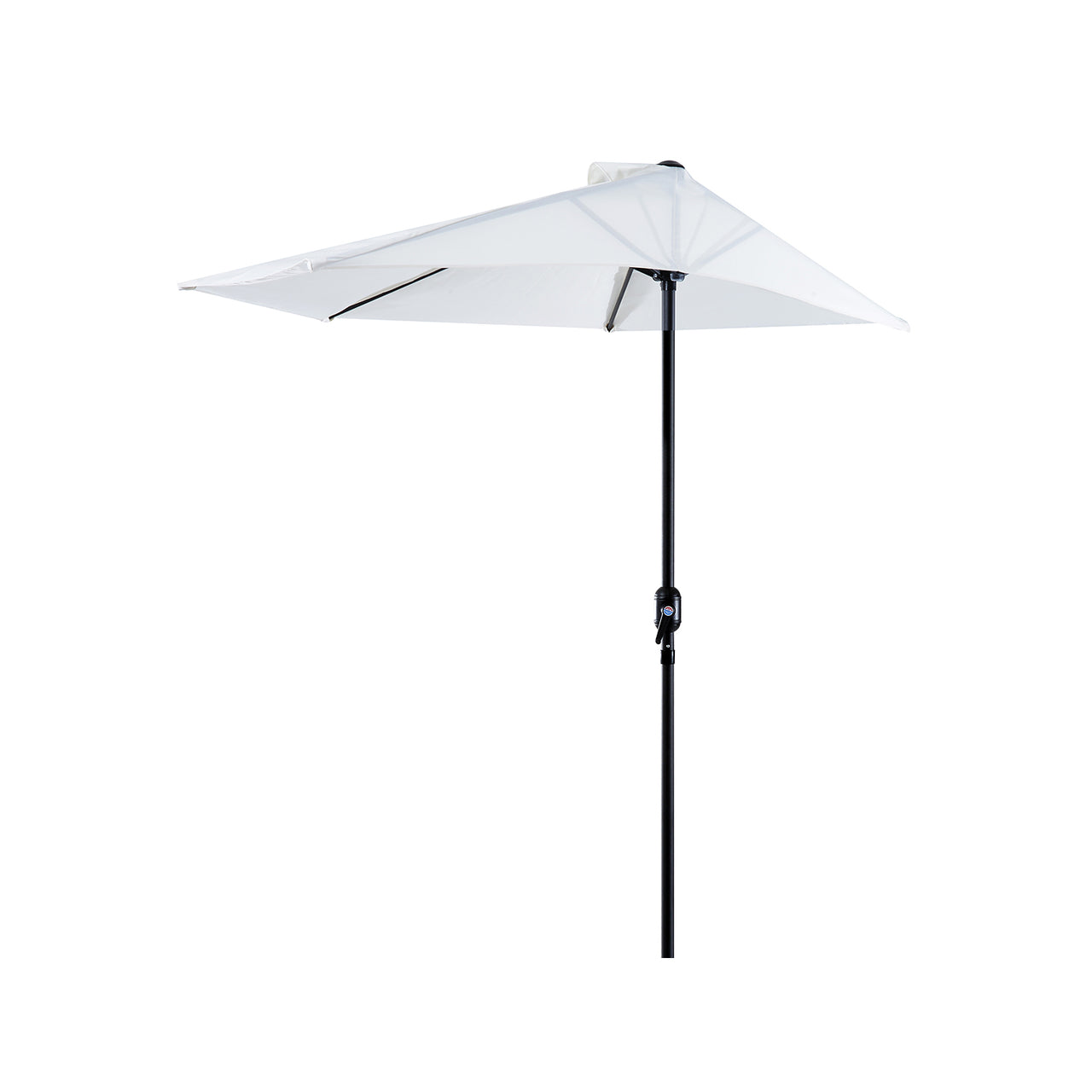 Halfronde balkonparasol met handslinger crèmewit 150 cm