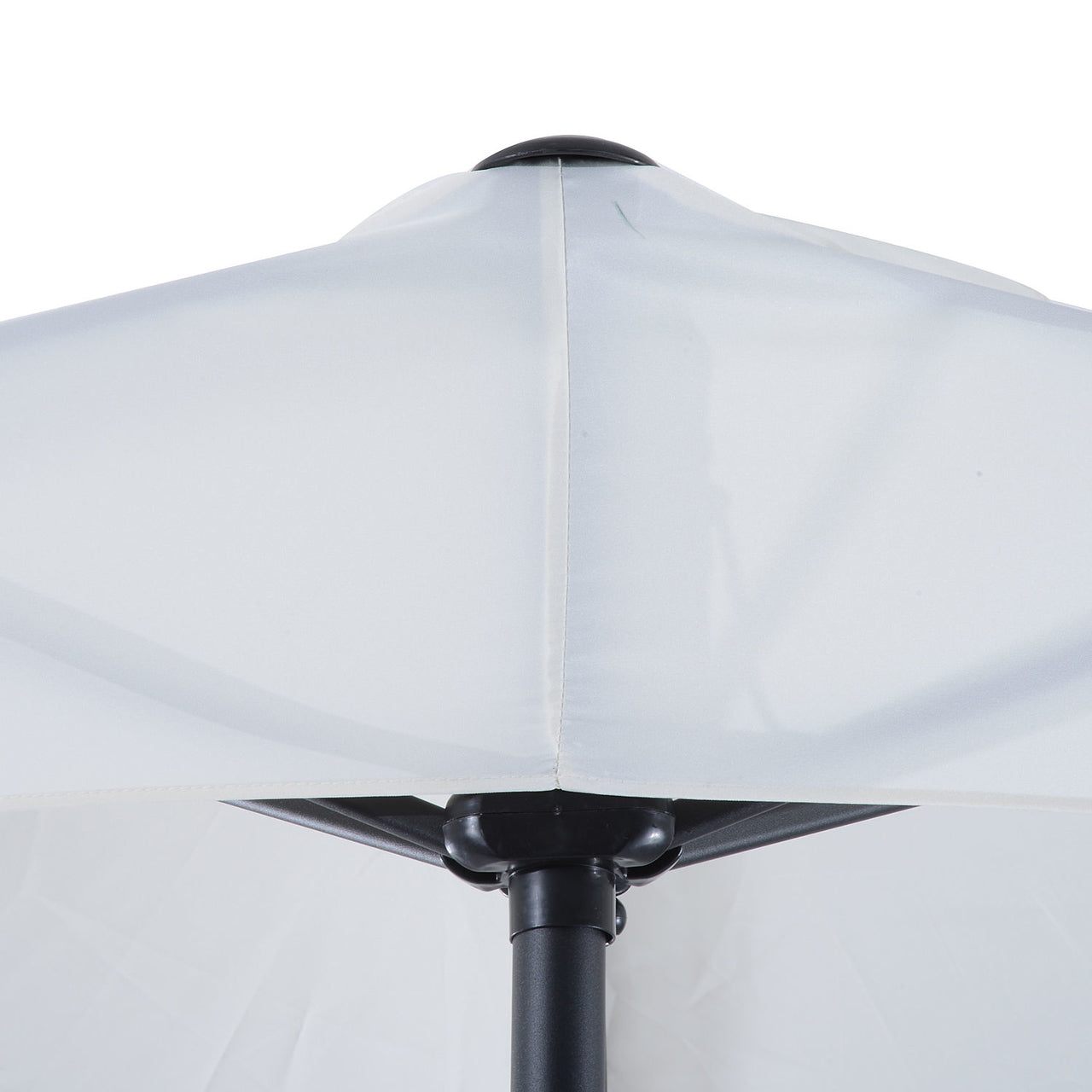Halfronde balkonparasol met handslinger crèmewit 150 cm