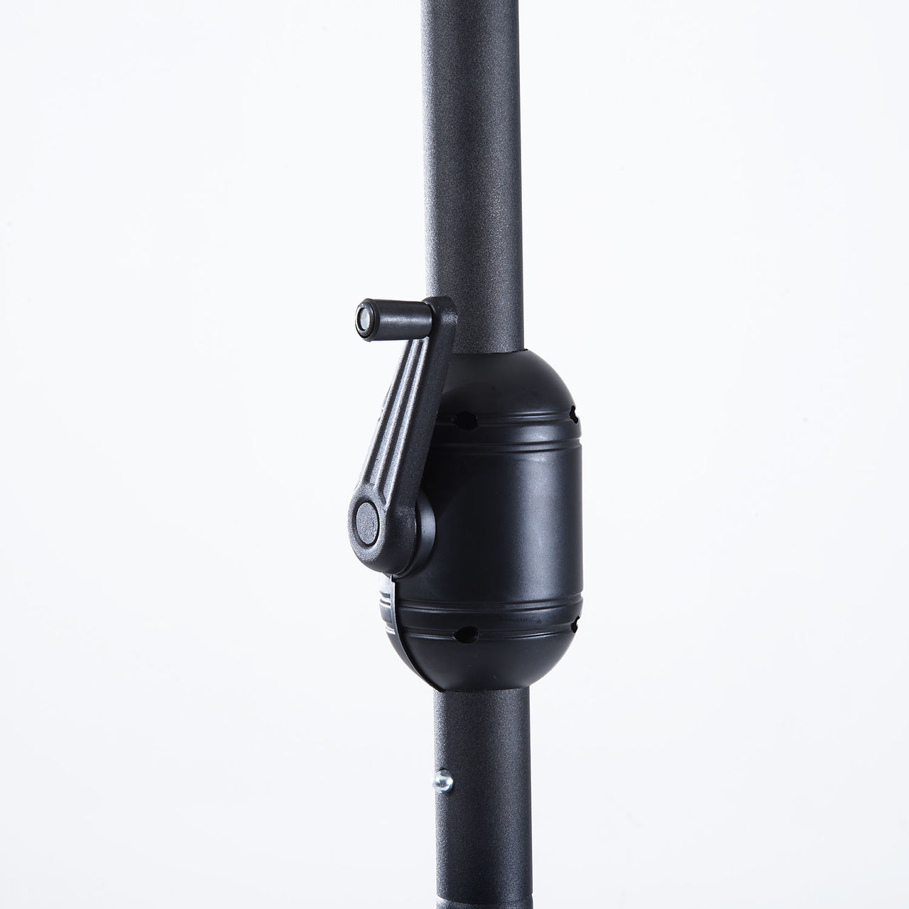 Halfronde balkonparasol met handslinger crèmewit 150 cm