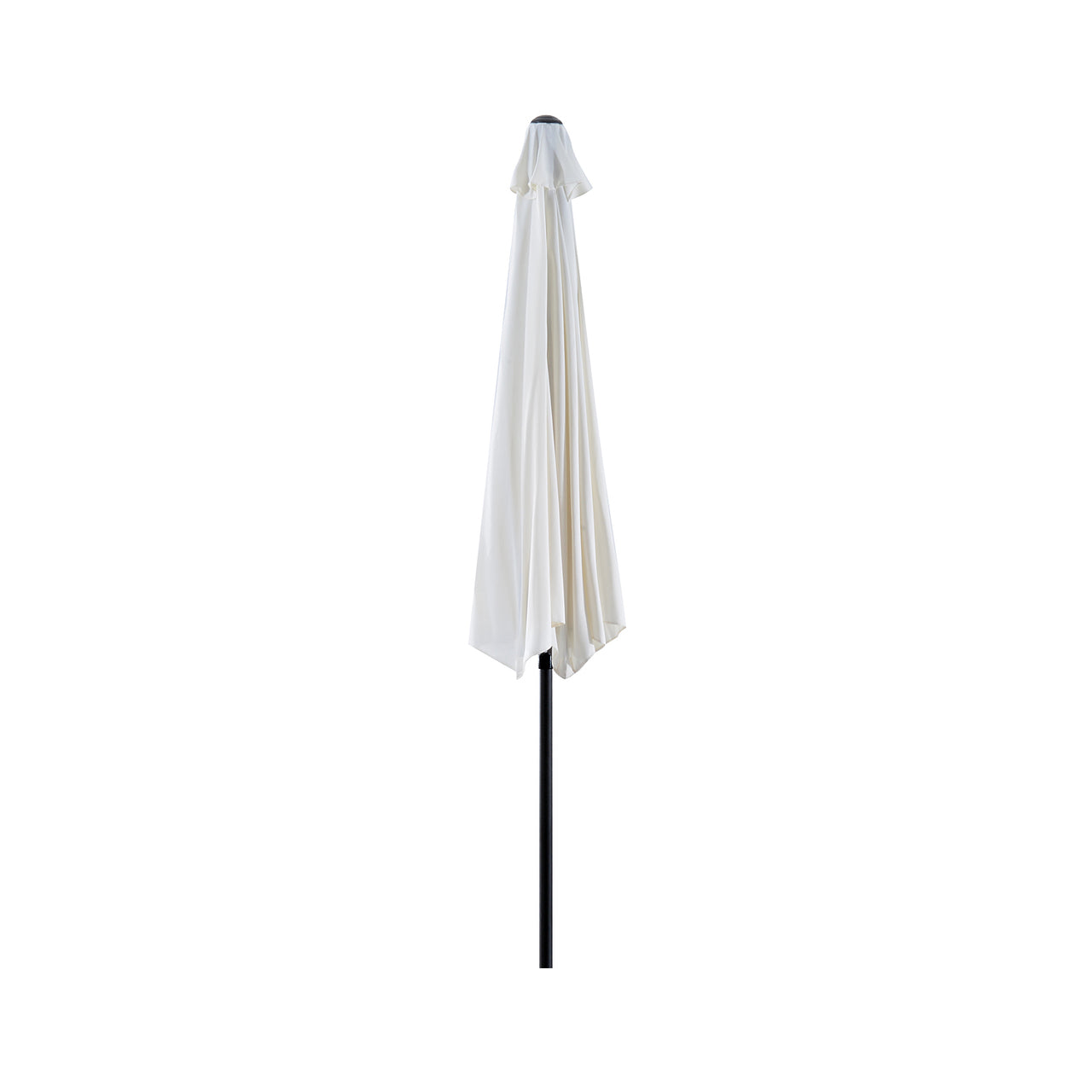 Halfronde balkonparasol met handslinger crèmewit 150 cm