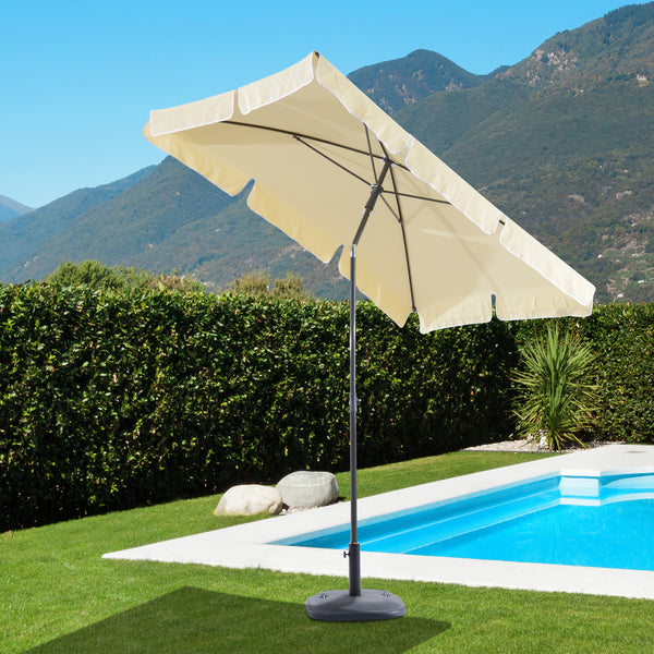Balkonparasol rechthoekig 200 x 125 cm (knikbaar, crèmewit)