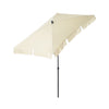 Rechthoekige balkonparasol met knikfunctie in cremewit 200x125