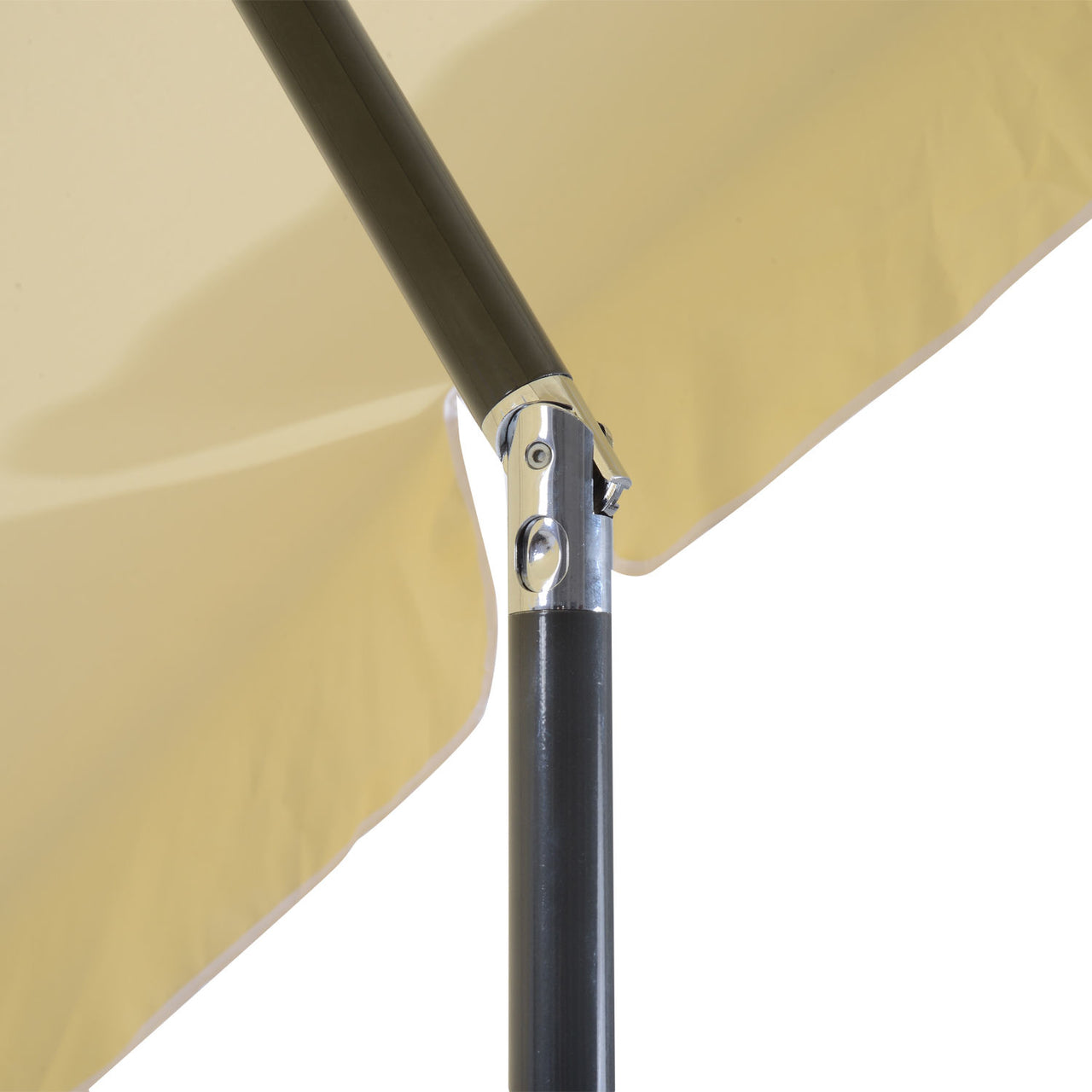 Rechthoekige balkonparasol met knikfunctie in cremewit 200x125