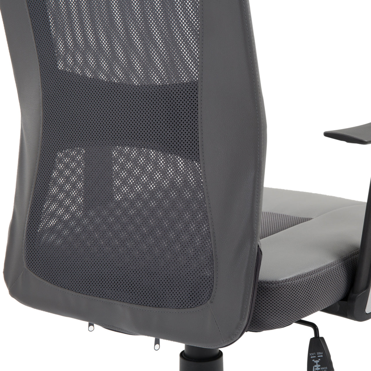 Ergonomische bureaustoel met hoofdkussen (grijs kunstleer)