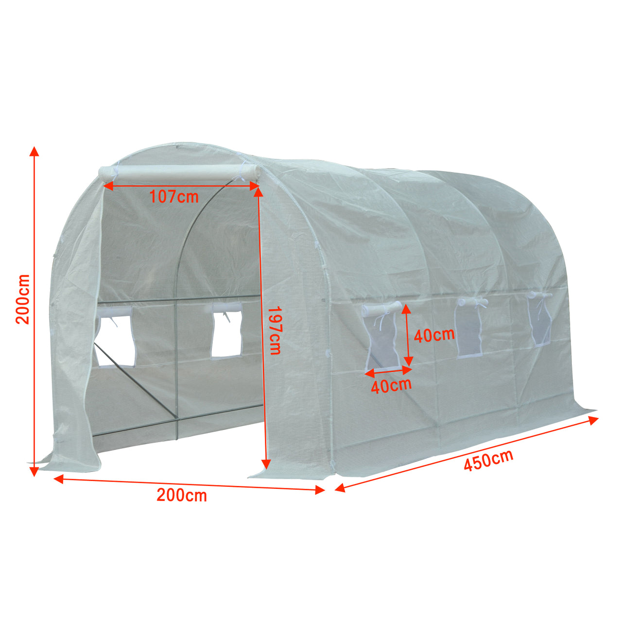 Foliekas L 4,5 x 2,0 x 2,0 m transparant als tuinkas