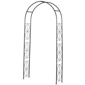Stijlvolle zwarte tuinboog van metaal – elegant en stevig, perfect voor het ondersteunen van klimplanten in de tuin