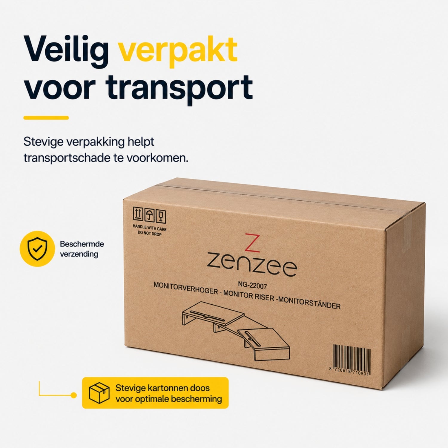 Ergonomische monitorverhoger zwart voor 2 monitors – verbeter je werkhouding | Zenzee