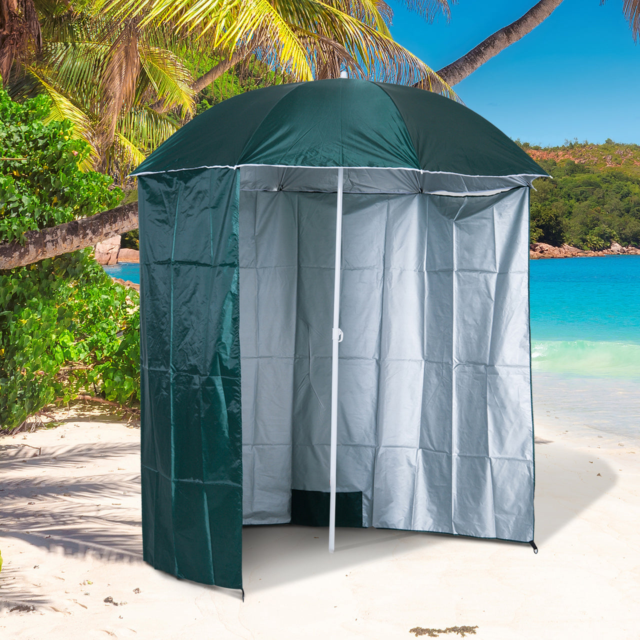 Praktische strandparasol met zijwand – optimale bescherming en draagbaarheid