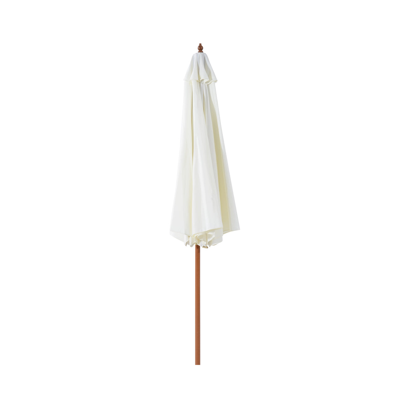 Crèmekleurige achthoekige parasol van 270 cm – bamboe en handslingerbediening