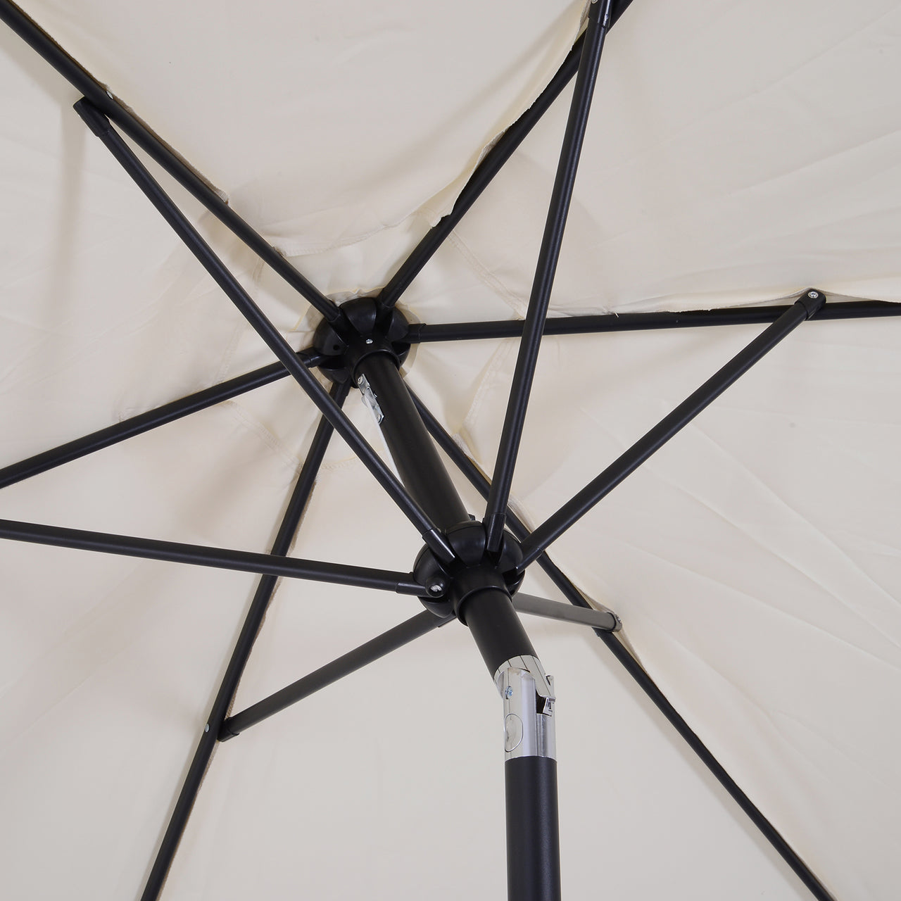 Crèmekleurige knikbare balkonparasol 270 cm – met handslingerbediening