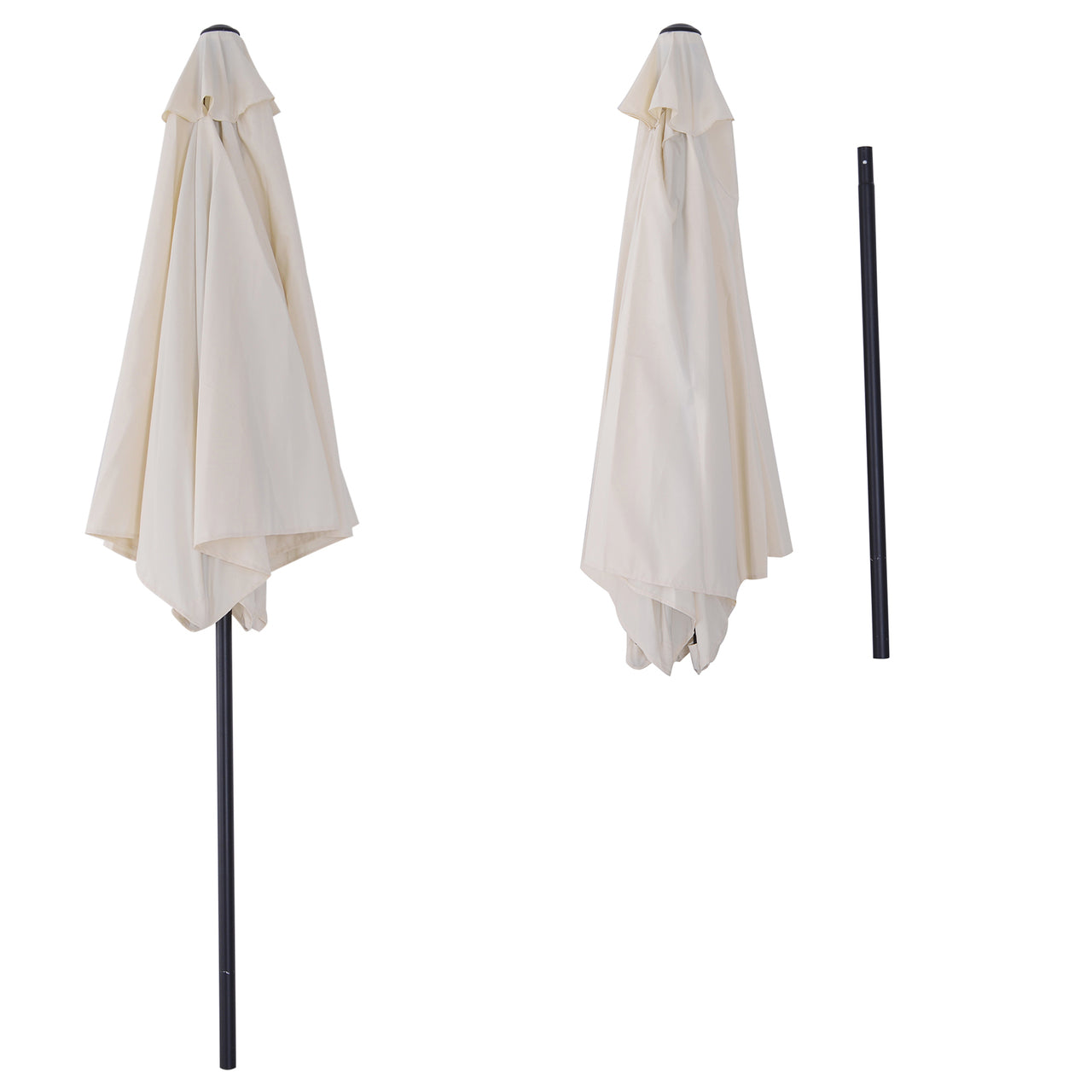 Crèmekleurige knikbare balkonparasol 270 cm – met handslingerbediening