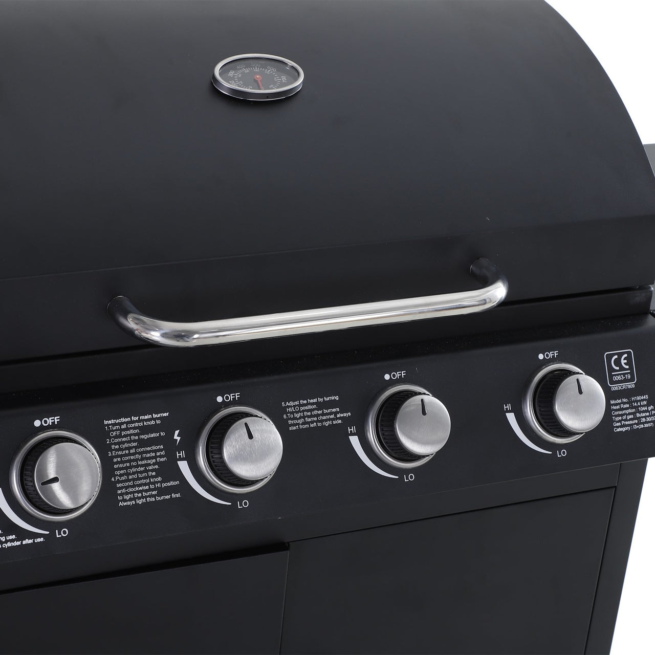 Gasbarbecue BBQ grill 5 branders zwart
