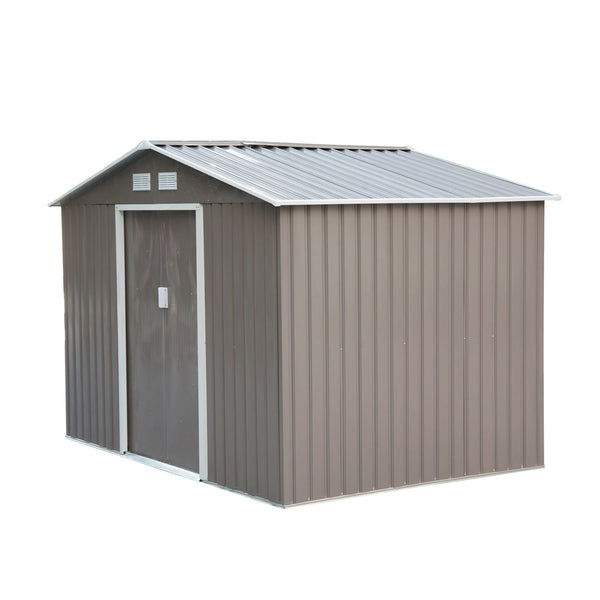 Grijs metalen tuinhuis 277x191x192 cm – ruime en weerbestendige tuinberging