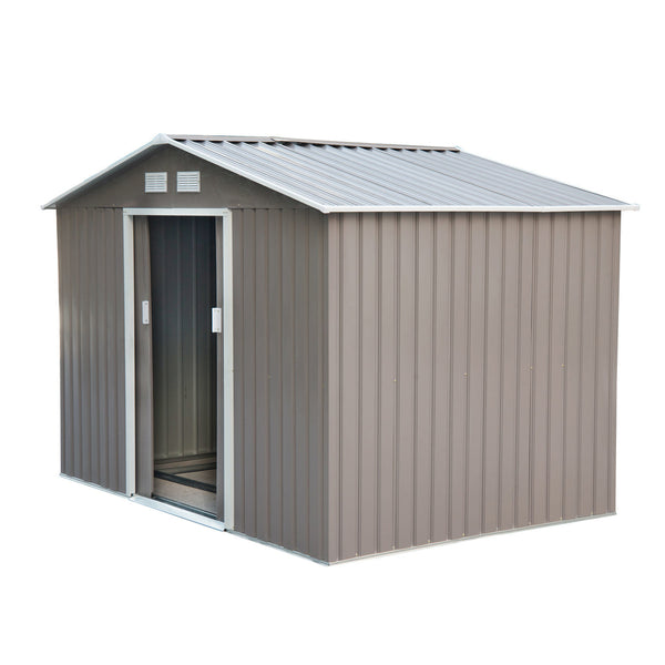Grijs metalen tuinhuis 277x191x192 cm – ruime en weerbestendige tuinberging