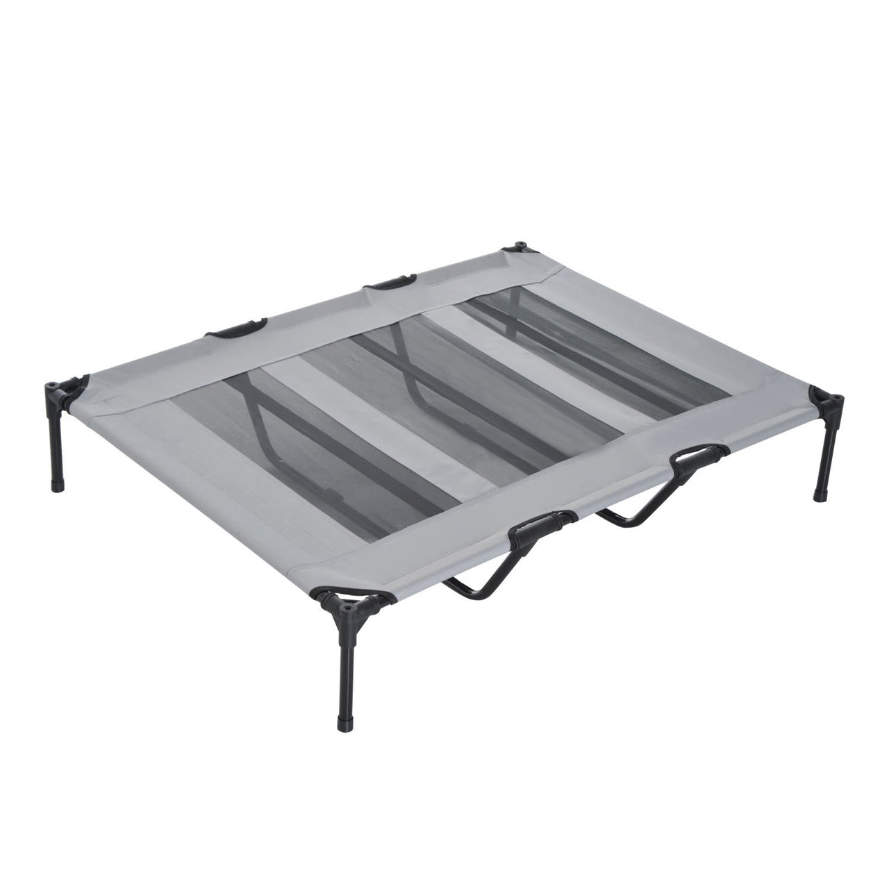 Verhoogd Hondenligbed met Zonnedak – 110×68 cm – Grijs | Zenzee