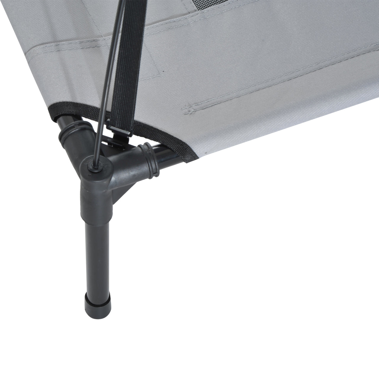Verhoogd Hondenligbed met Zonnedak – 110×68 cm – Grijs | Zenzee