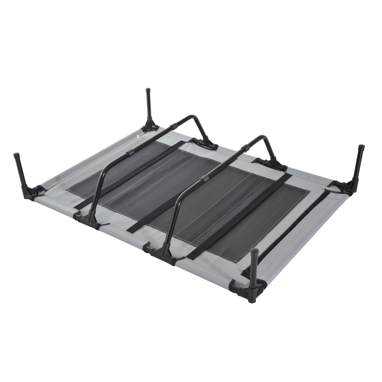 Verhoogd Hondenligbed met Zonnedak – 110×68 cm – Grijs | Zenzee