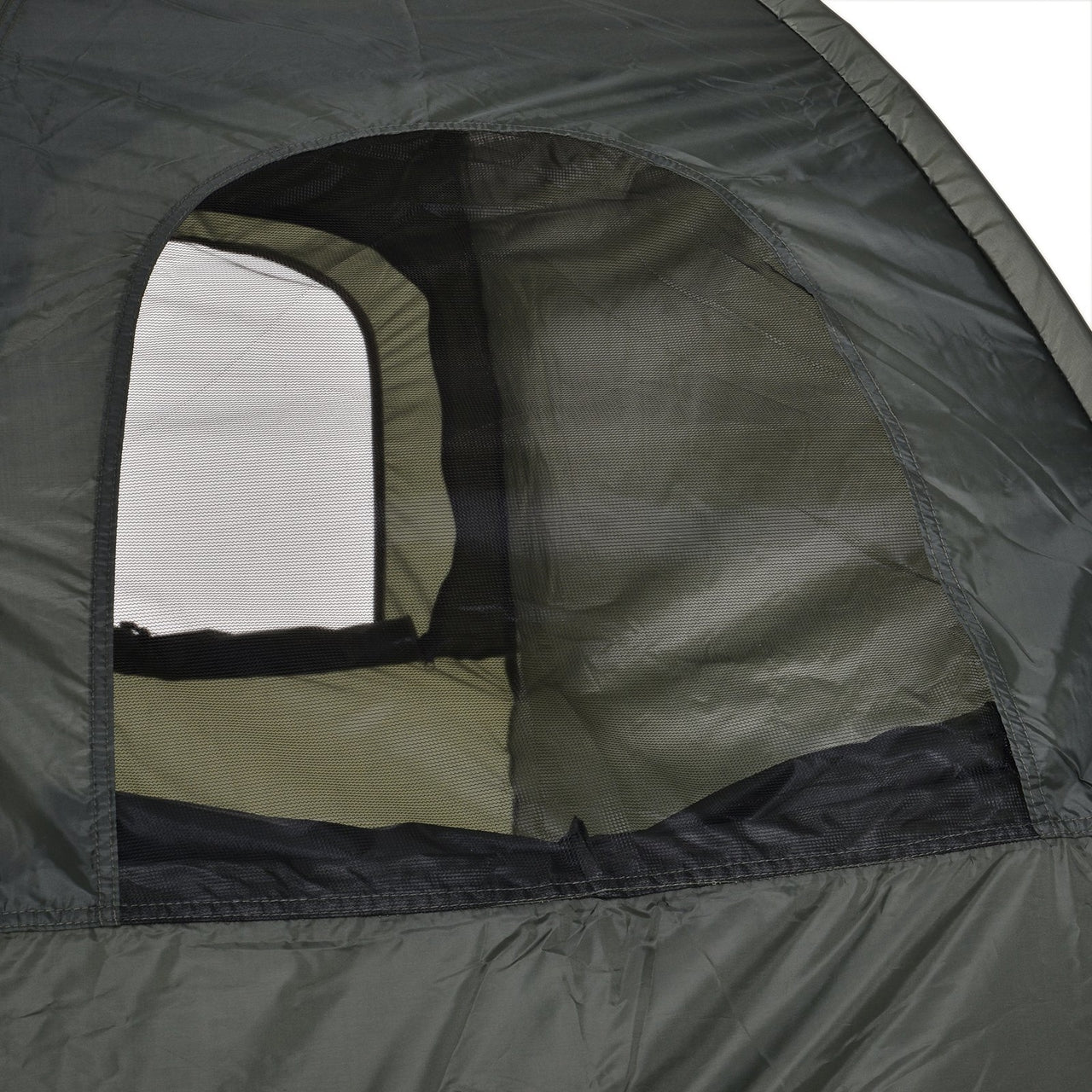 Kampeerbed met matras slaapzak tent groen opvouwbaar 193x78x118 cm