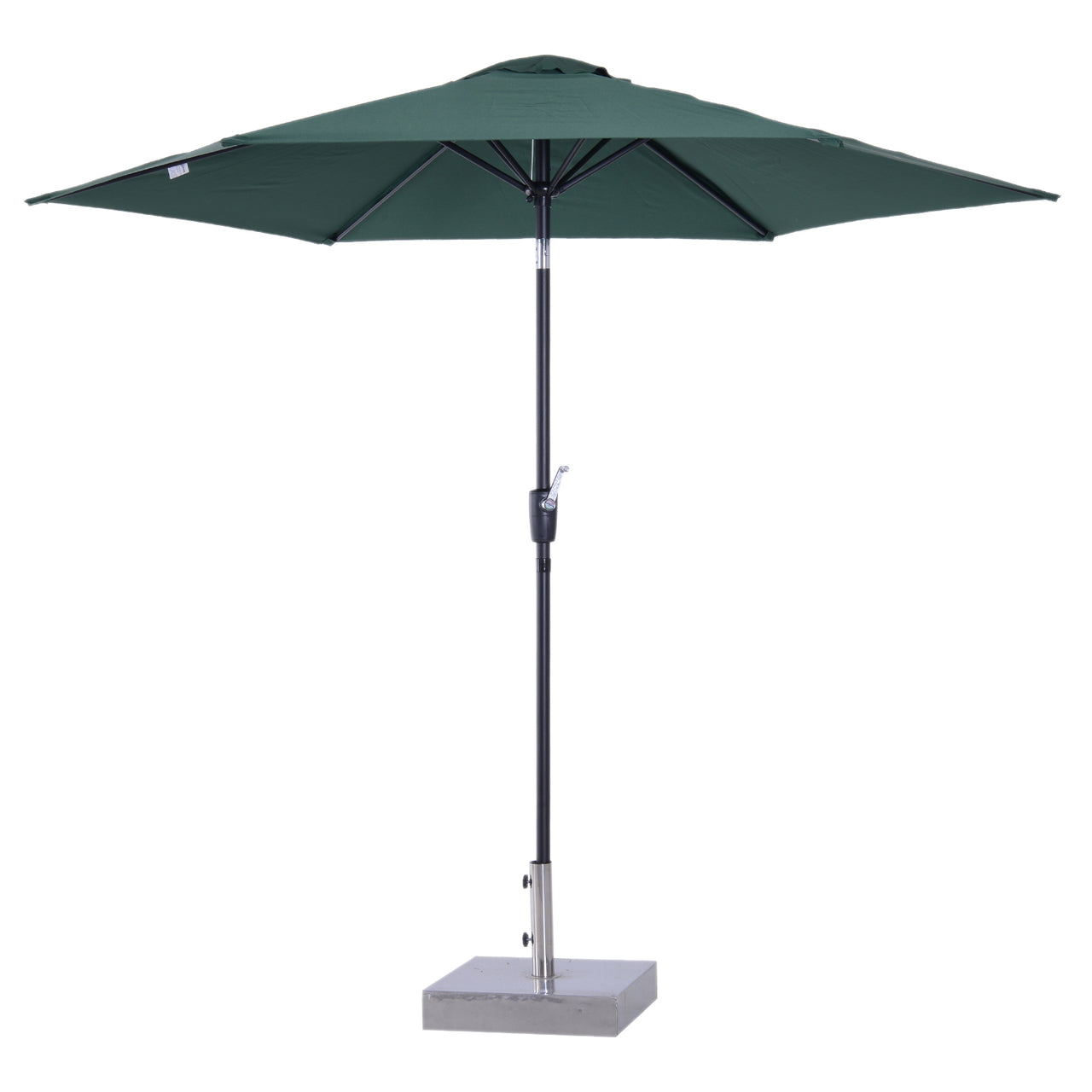 Groene balkonparasol 270 cm – knikbaar en met handslinger