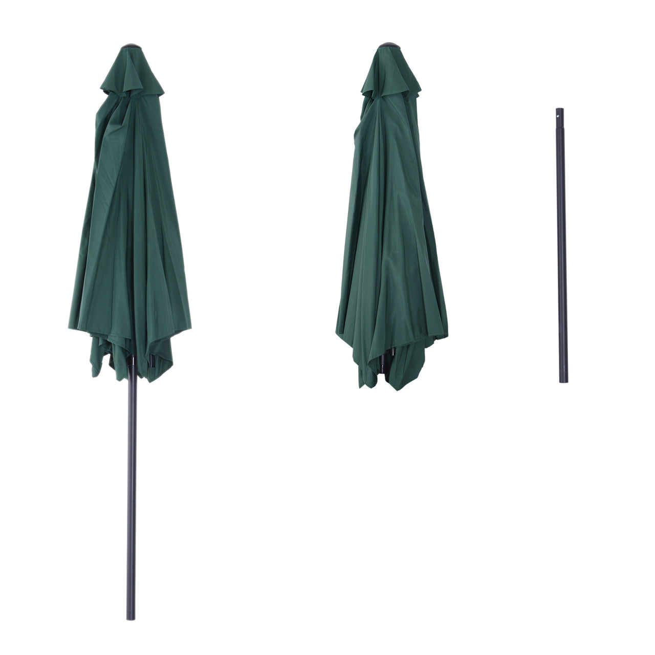Groene balkonparasol 270 cm – knikbaar en met handslinger