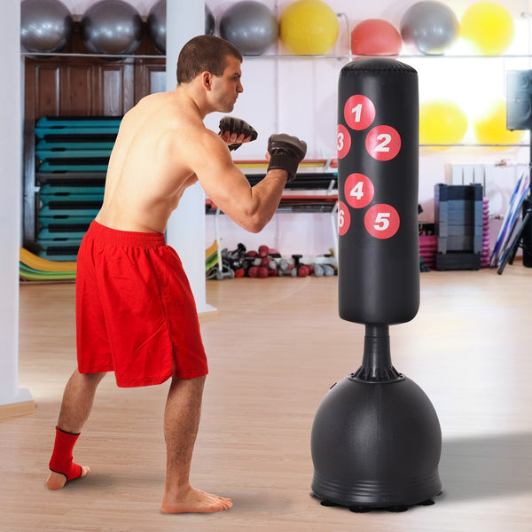 Staande bokszak 165 cm – boksdummy met vulbare voet