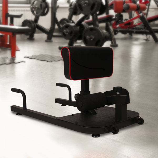 Sissy squat trainer zwart – 3-in-1 fitnessbank met push-up steunen