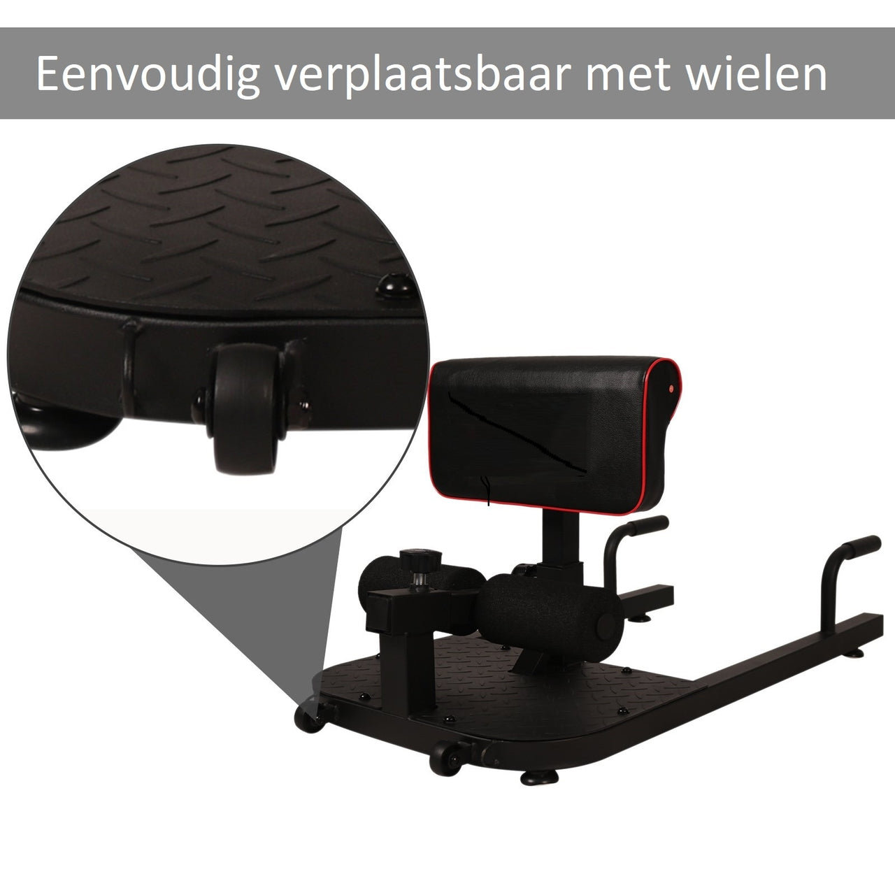 Sissy squat trainer zwart – 3-in-1 fitnessbank met push-up steunen
