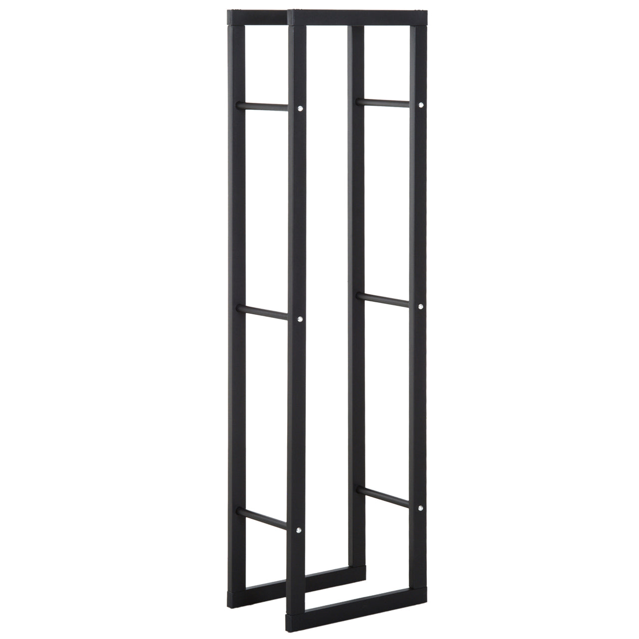 Haardhoutrek 150 cm zwart – smalle houtopslag staal