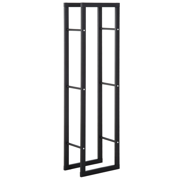 Haardhoutrek 150 cm zwart – smalle houtopslag staal
