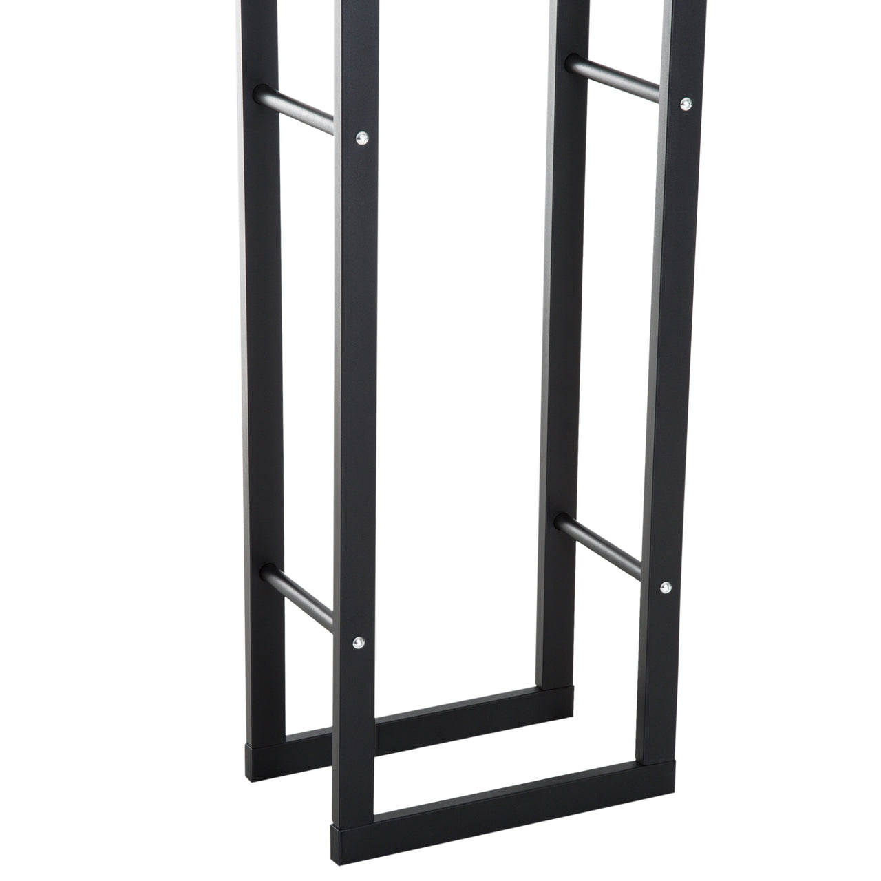 Haardhoutrek 150 cm zwart – smalle houtopslag staal
