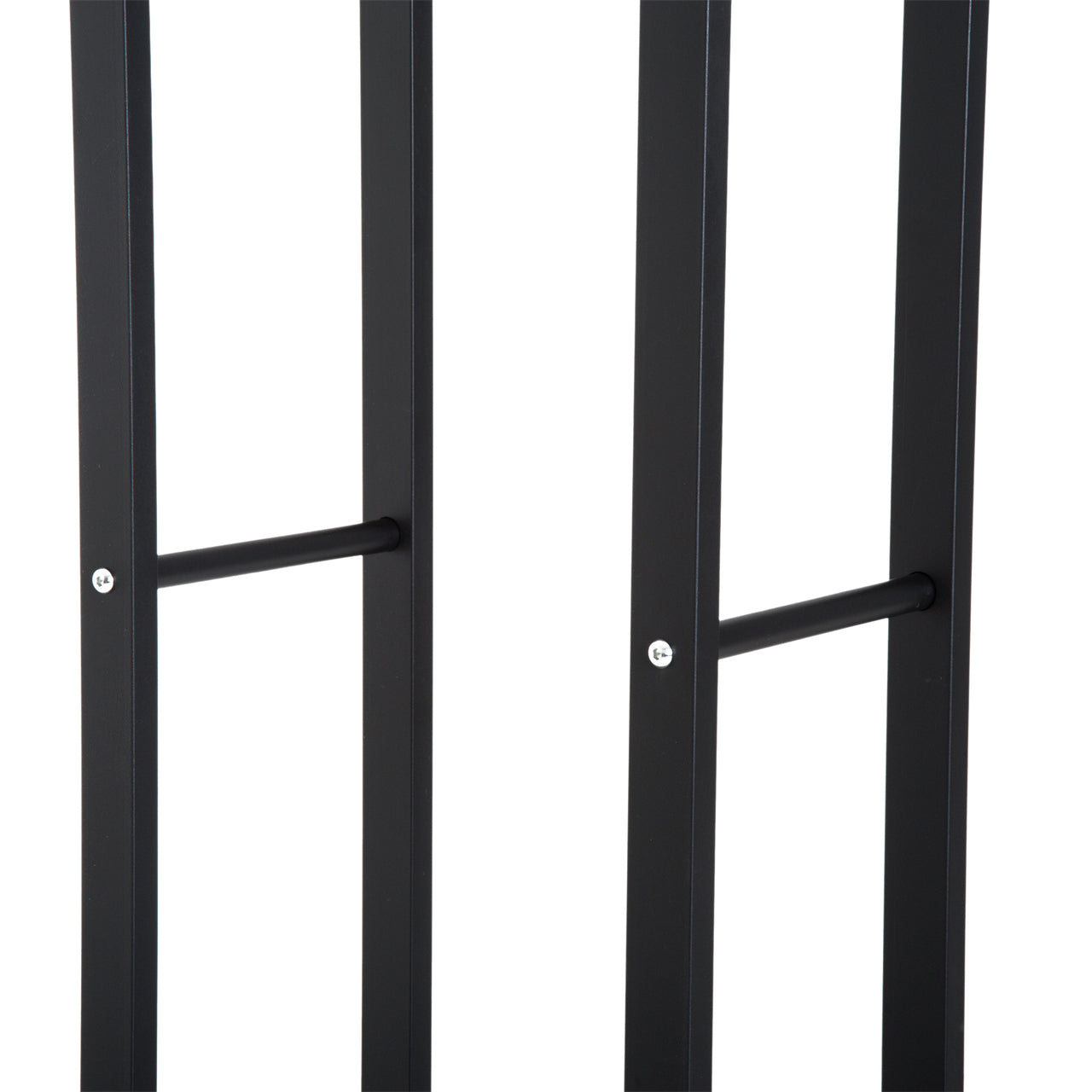 Haardhoutrek 150 cm zwart – smalle houtopslag staal