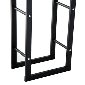 Zwart haardhoutrek 100 cm – stijlvol en ruimtebesparend ontwerp met stevig frame voor efficiënte brandhoutopslag