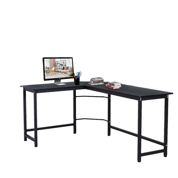 Modern hoekbureau 168x120 cm in zwart – hoekmodel met stabiele constructie