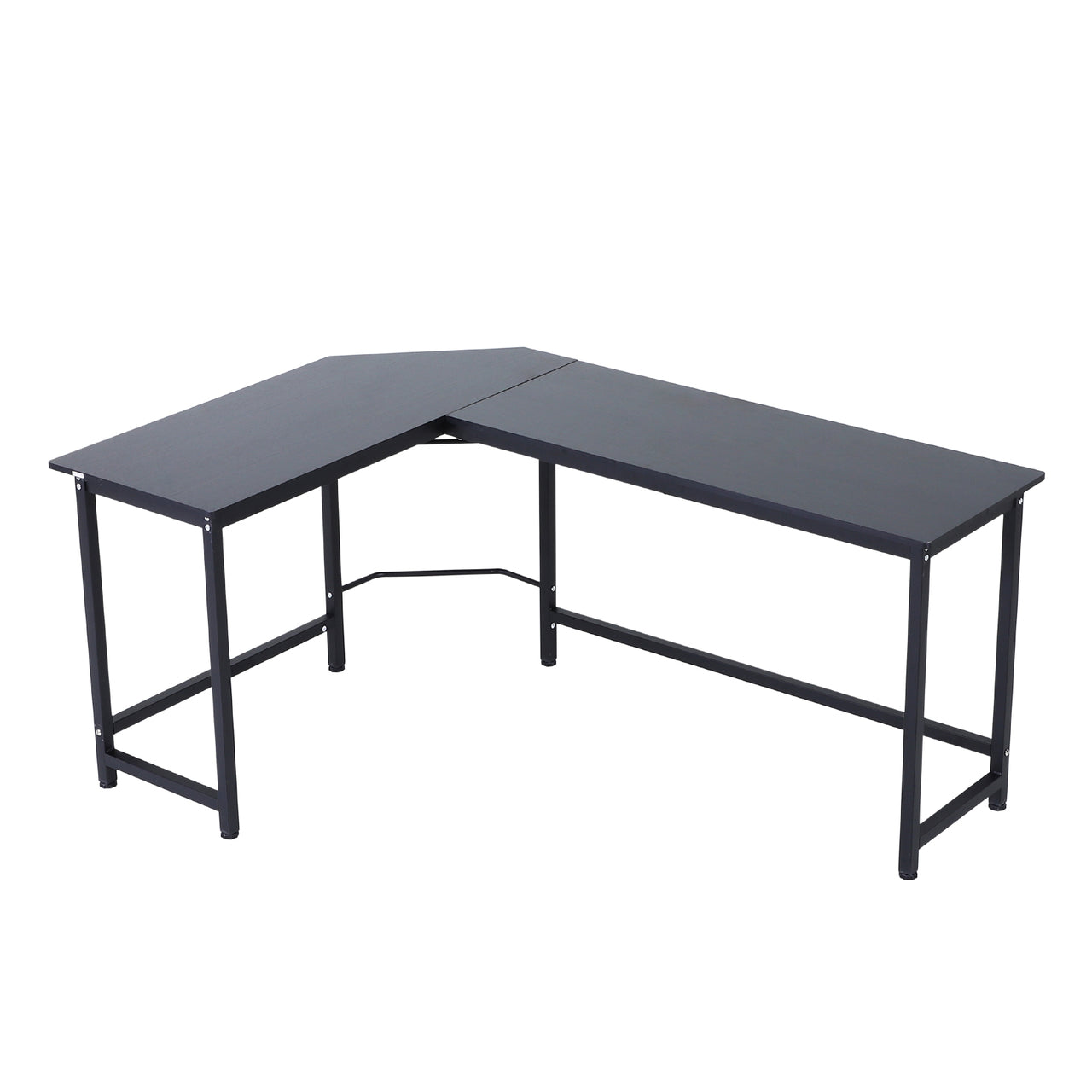 Modern hoekbureau 168x120 cm in zwart – hoekmodel met stabiele constructie