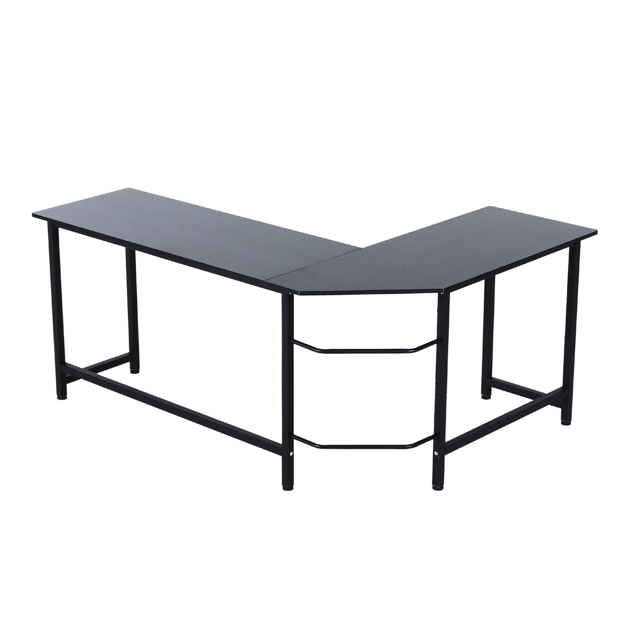 Modern hoekbureau 168x120 cm in zwart – hoekmodel met stabiele constructie