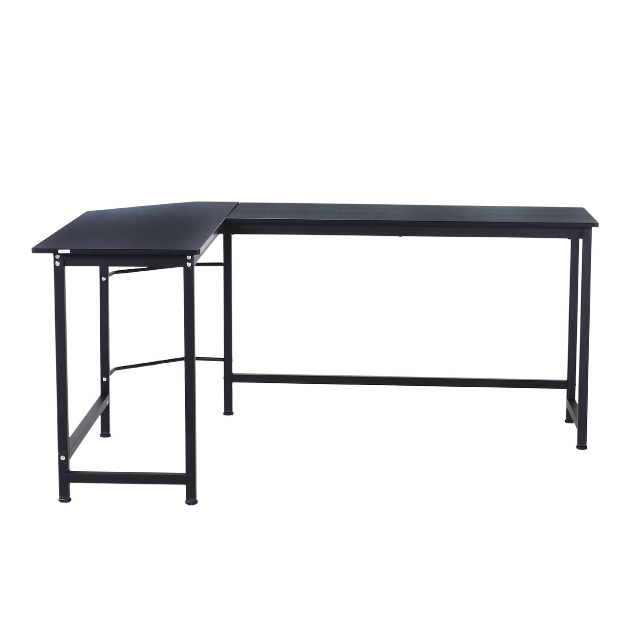 Modern hoekbureau 168x120 cm in zwart – hoekmodel met stabiele constructie
