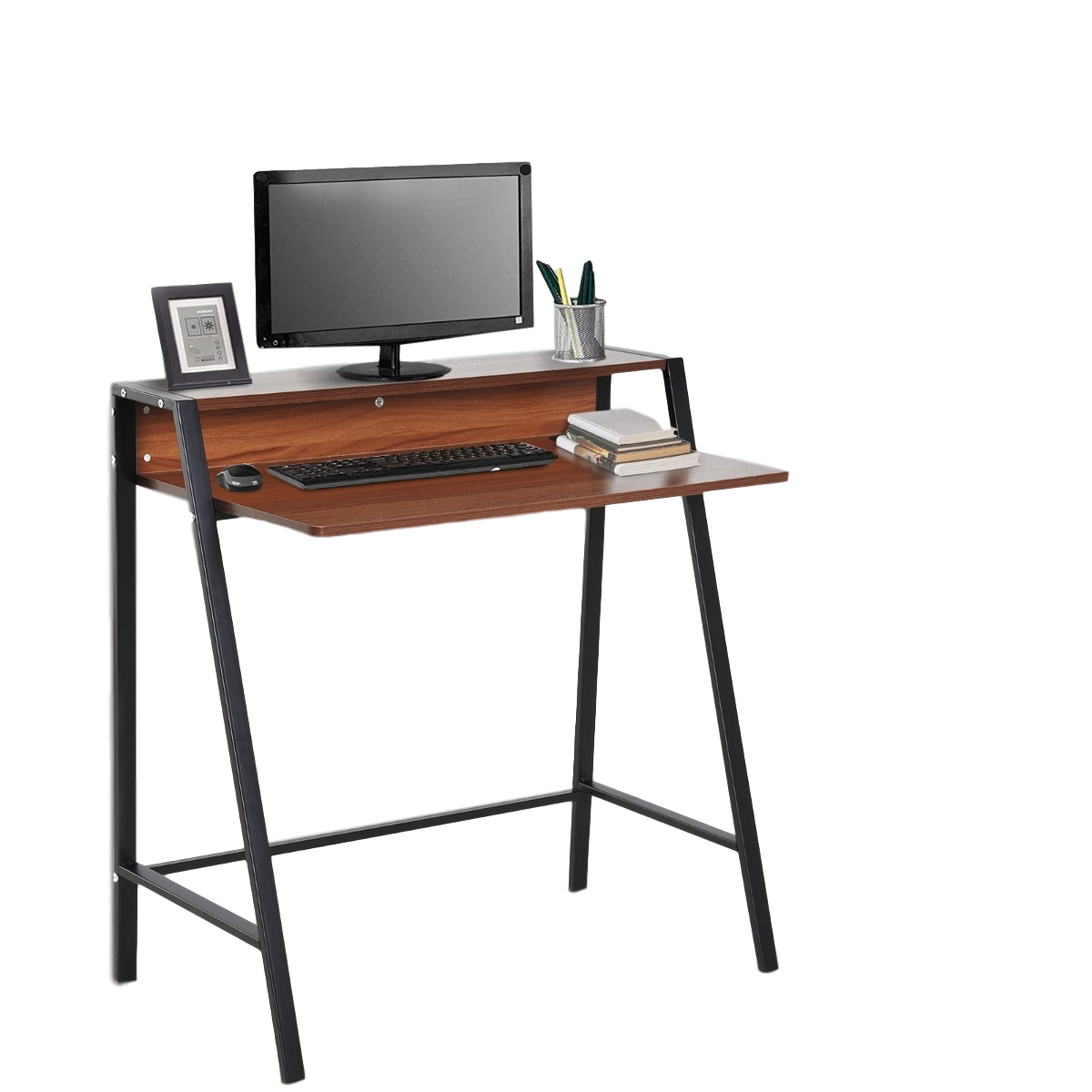 Zwart houten bureau 84x45 cm – ideaal voor studeren of thuiswerken