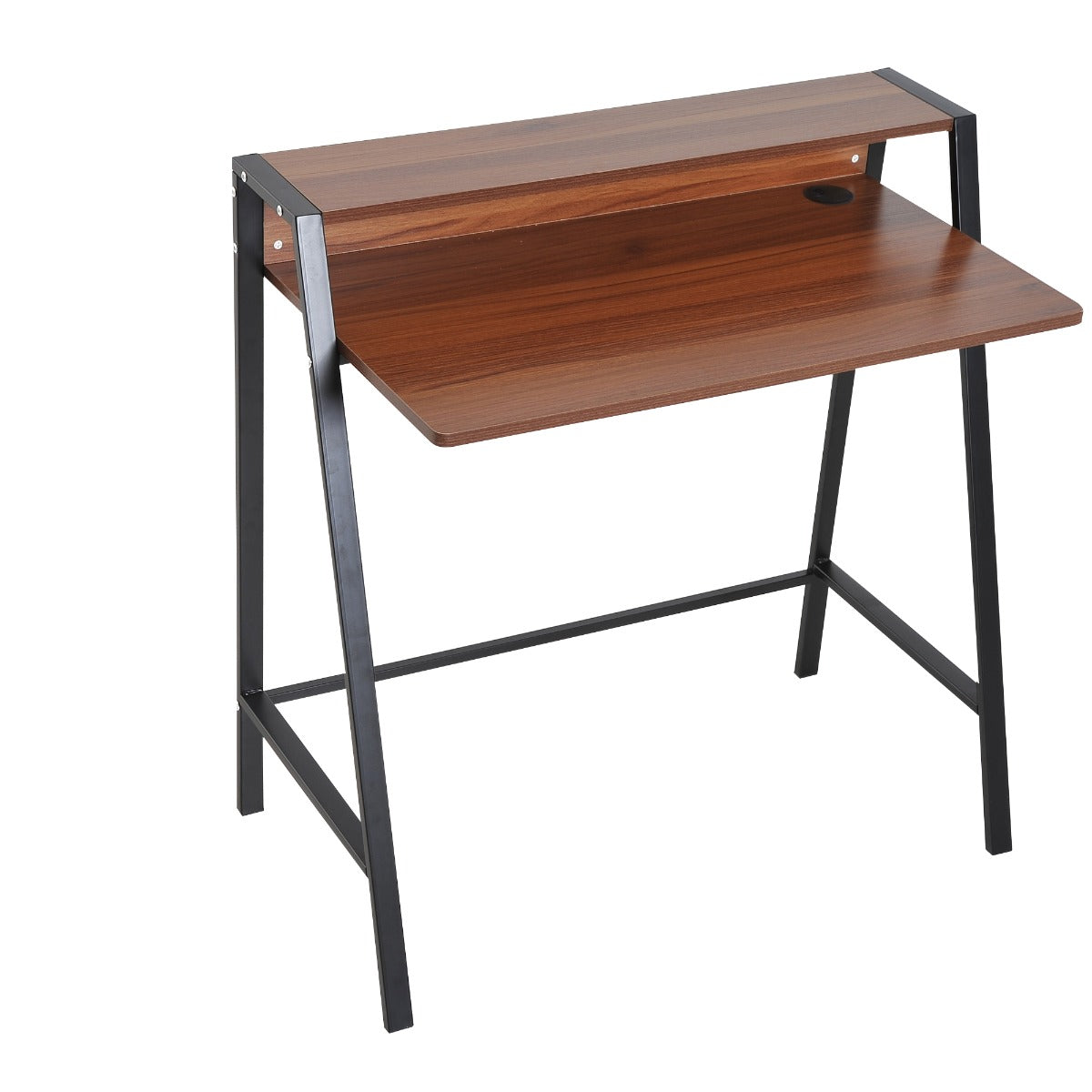 Zwart houten bureau 84x45 cm – ideaal voor studeren of thuiswerken