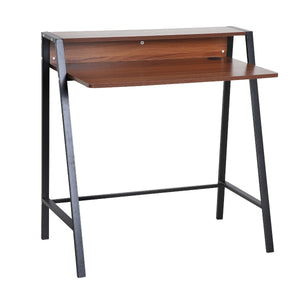 Zwart houten bureau 84x45 cm – compact en functioneel voor studeren of thuiswerken met slimme kabeldoorvoerbox