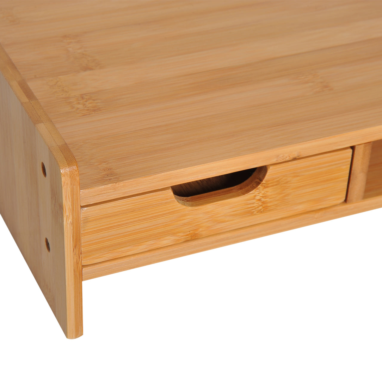 Bamboe laptop- en monitorstandaard – ergonomisch en natuurlijk design