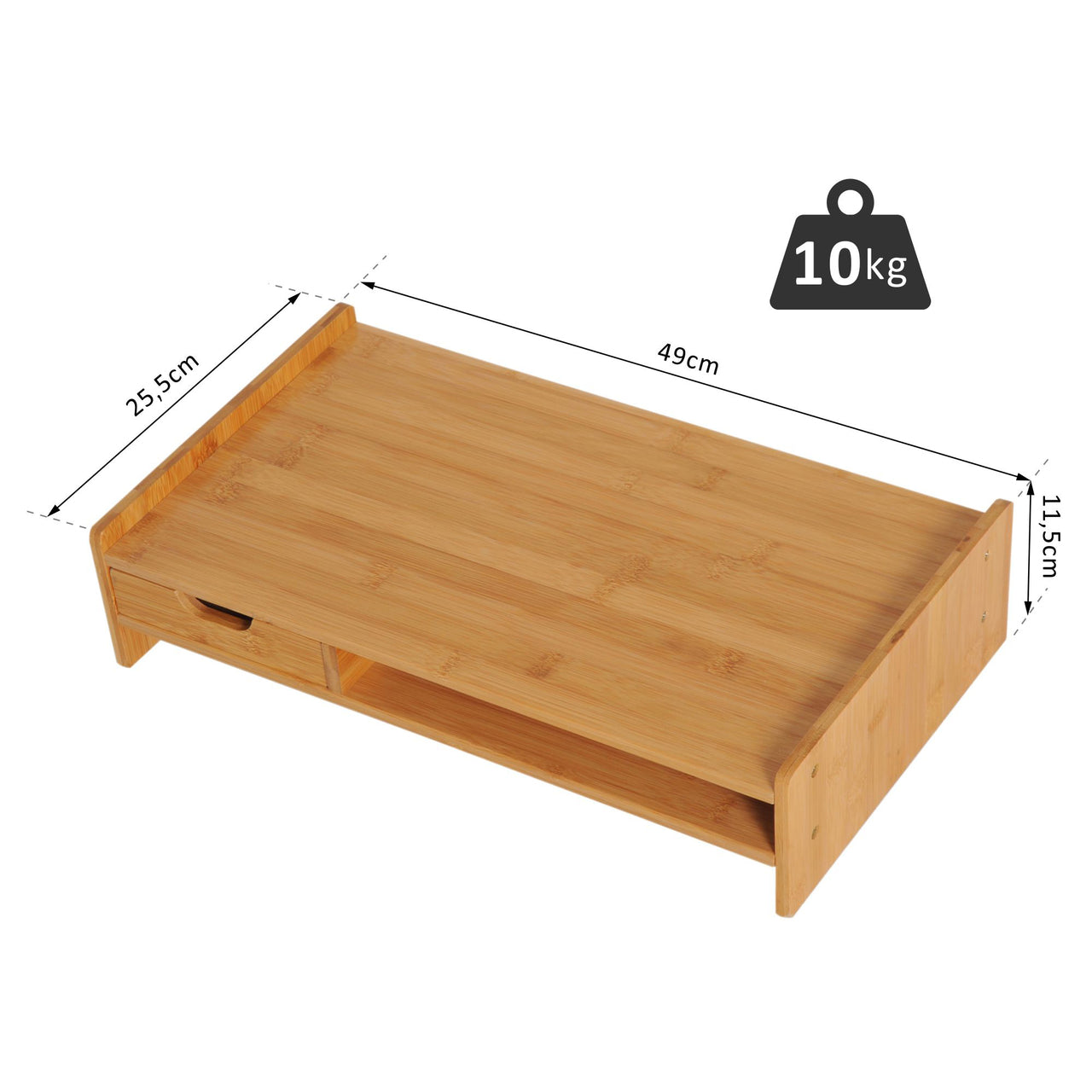 Bamboe laptop- en monitorstandaard – ergonomisch en natuurlijk design