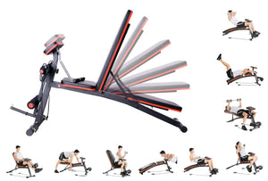 Verstelbare halterbank 153x53x102 cm – multifunctioneel en stabiel, ideaal voor diverse thuistrainingsoefeningen