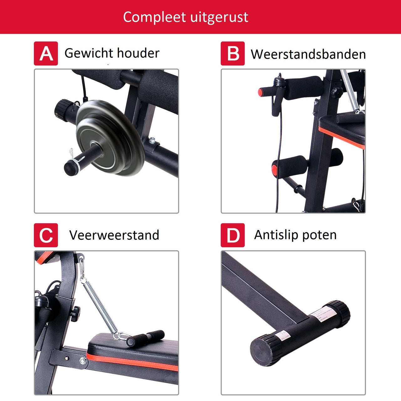 Verstelbare halterbank 153x53x102 cm – multifunctioneel en stabiel