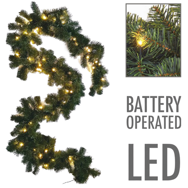 Guirlande met 30 LED's – 2,7 m kerstverlichting voor binnen