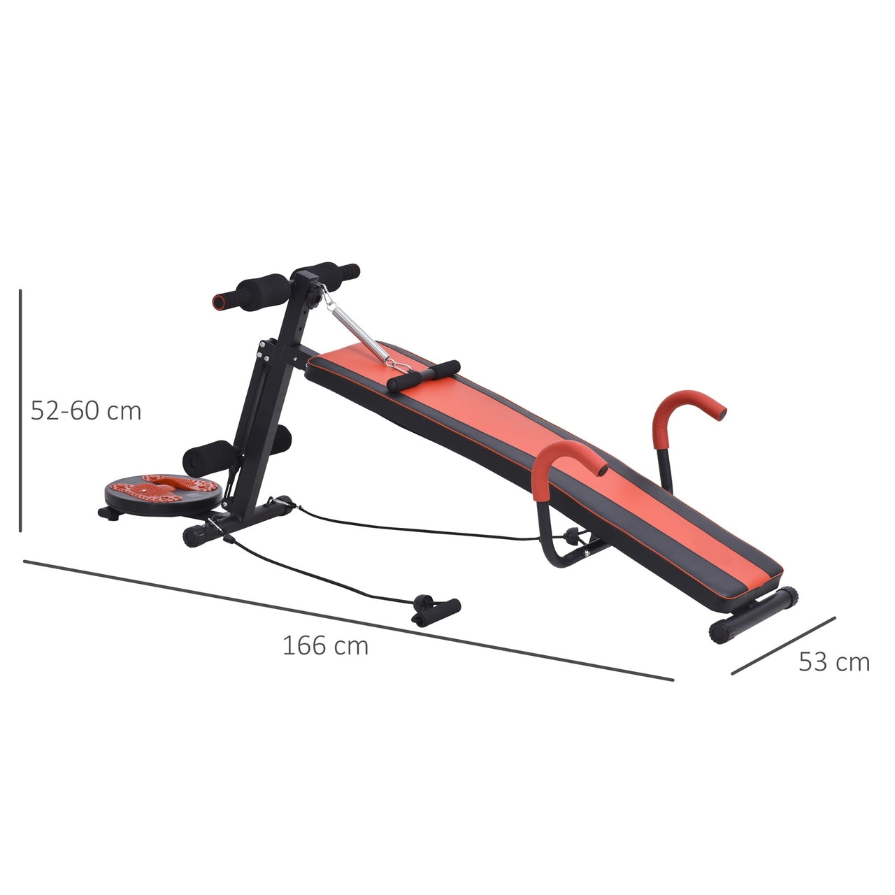 Halterbank zwart 166x53x60 cm – verstelbare fitnessbank